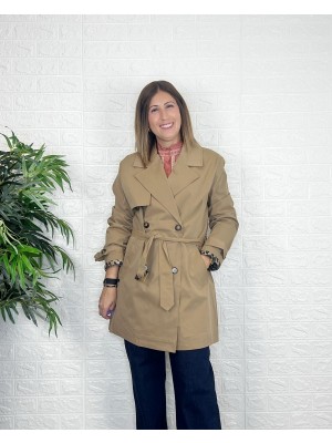 Trench camel print