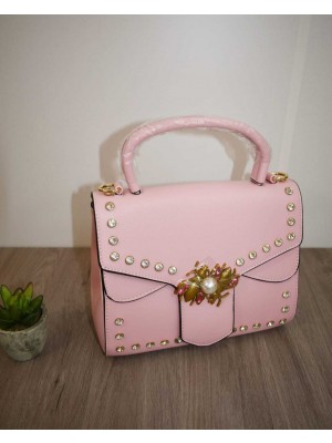 Bolso rosa tachuelas animales